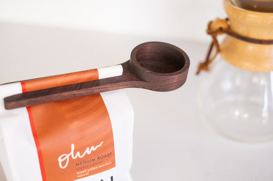 Handcrafted Coffee Scoop / Bag Clip - Solid Walnut