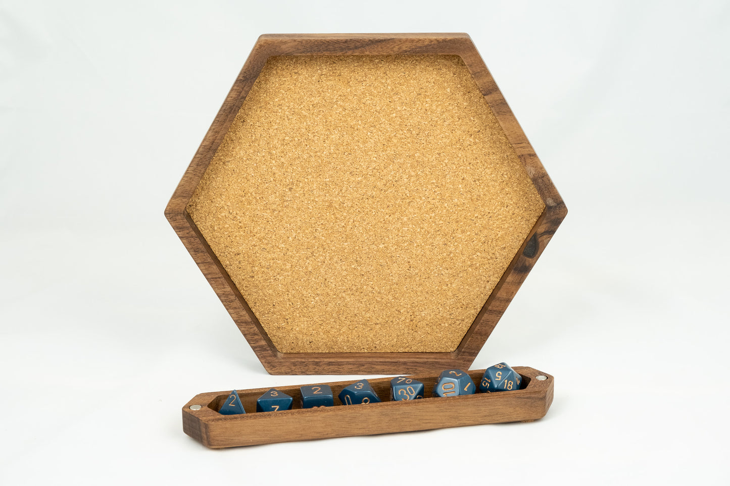 Premium Hexagon DnD Dice Tray and Dice Box Set