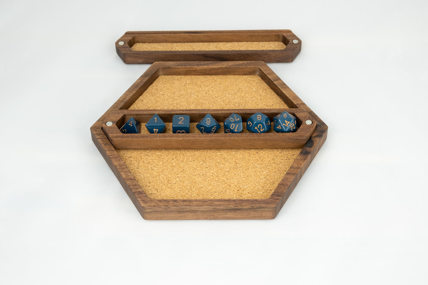 Premium Hexagon DnD Dice Tray and Dice Box Set