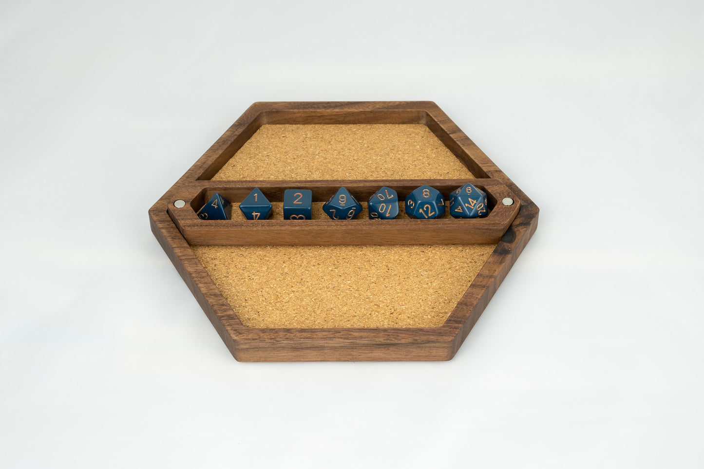 Premium Hexagon DnD Dice Tray and Dice Box Set