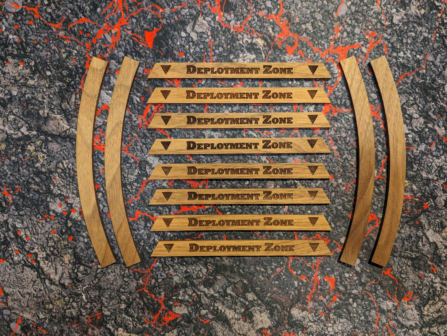 Deployment Zone Markers | Warhammer 40k 10th Edition | Solid Walnut