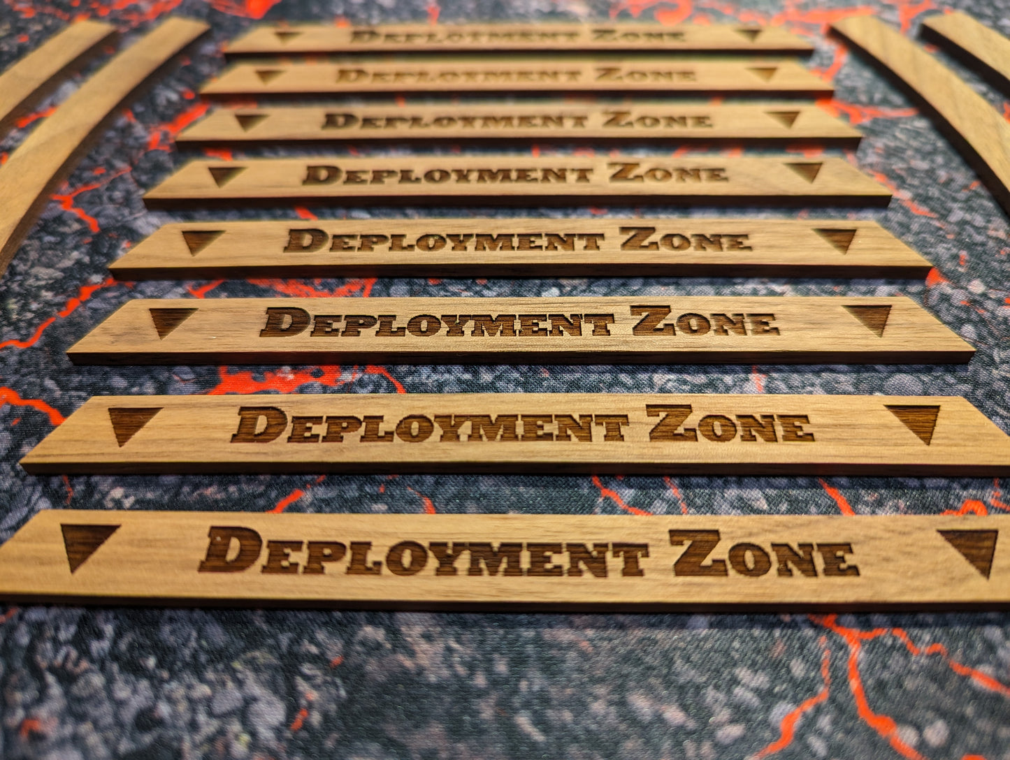 Deployment Zone Markers | Warhammer 40k 10th Edition | Solid Walnut