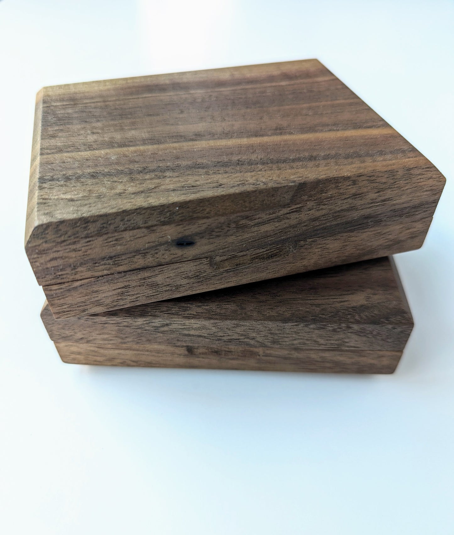 Pair of Solid Walnut Dice Vaults for High-Capacity Quick Count Dice Tray