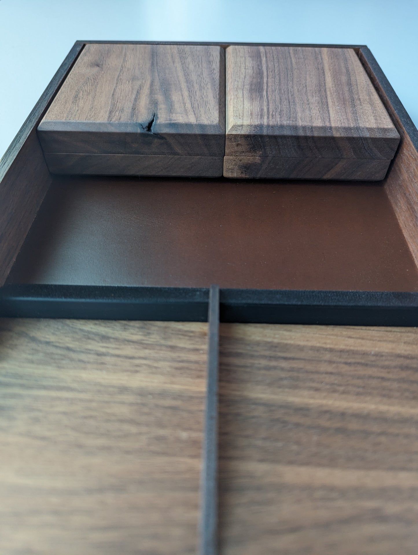 Pair of Solid Walnut Dice Vaults for High-Capacity Quick Count Dice Tray